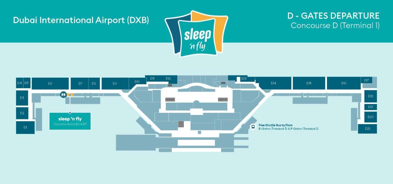 Hotel Sleep 'N Fly Sleep Lounge, D-Gates Terminal 1 - Transit Only Dubái Exterior foto
